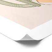 Boho Shapes Abstract Beige Terracotta Sun Cactus Poster (Hoek)