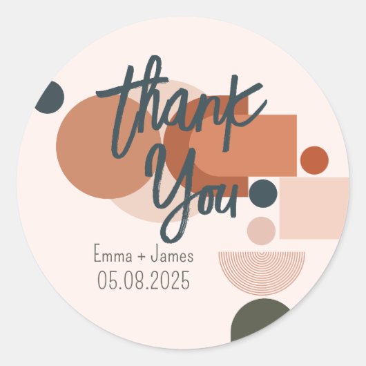 Boho Shapes Dank je Sticker (Voorkant)