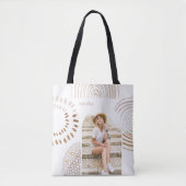 Boho Shapes en Name with Photo Arch Tote Bag (Voorkant)