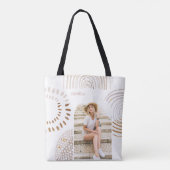Boho Shapes en Name with Photo Arch Tote Bag (Achterkant)