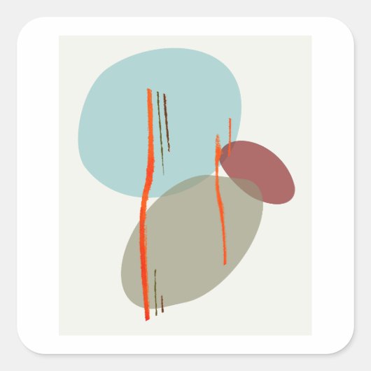 Boho Shapes Vierkante Sticker (Voorkant)