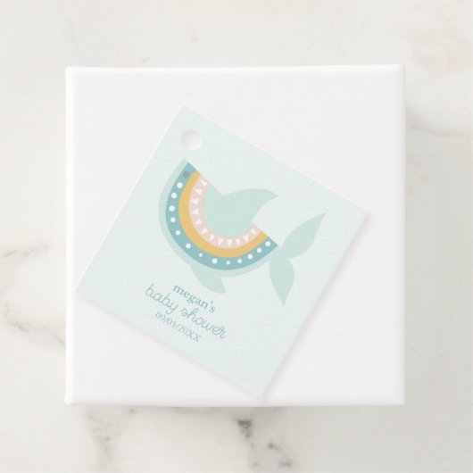 Boho Shark Baby shower Bedankjes Labels (In situ)