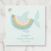 Boho Shark Baby shower Bedankjes Labels (Voorkant)