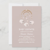 Boho Sheep Mobile | Light Mauve Soft Baby shower Kaart (Voorkant)