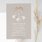 Boho Sheep Mobile | Warm grijs neutraal Baby showe Kaart