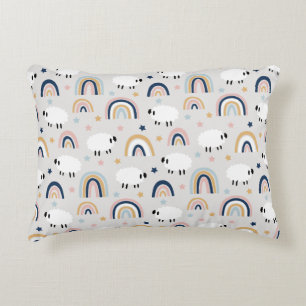 Boho Sheep Rainbow Print Accent Kussen