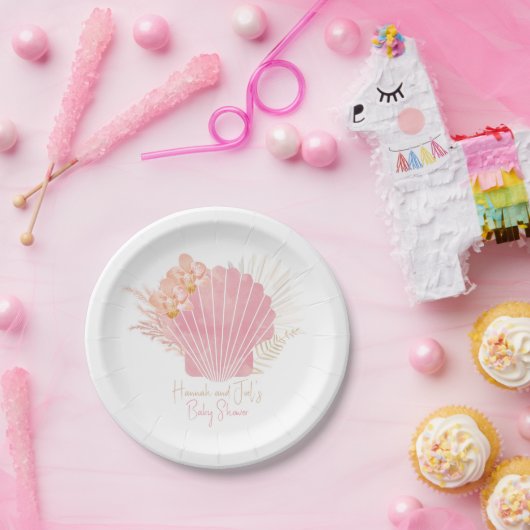 Boho Shell Baby Meisje Baby shower Papier Bord (Feest)