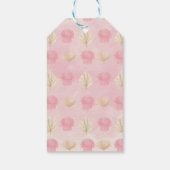 Boho Shell Roze Oceaan Baby Borrel Tas Etiket Cadeaulabel (Achterkant)