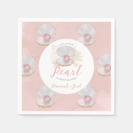 Boho Shell Roze Parel Oceaan Baby shower Servet