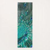 Boho Shimmering Chic Peacock Feather Yogamat (Achterkant)