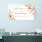 Boho Shower Pampas Grass Welcome Sign Banner (Beurs)