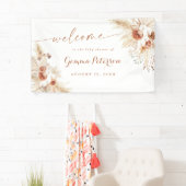 Boho Shower Pampas Grass Welcome Sign Banner (Insitu)