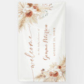 Boho Shower Pampas Grass Welcome Sign Banner (Verticaal)