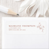 Boho Sienn Terracotta Floral Wedding Address Label (Insitu)