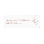 Boho Sienn Terracotta Floral Wedding Address Label (Voorkant)