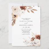 Boho Sienna en Beige Floral Wedding Invitation Kaart (Voorkant)