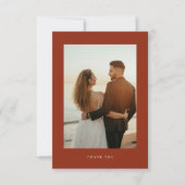 Boho Sienna Terracotta Floral Wedding Bedankkaart (Voorkant)