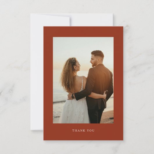 Boho Sienna Terracotta Floral Wedding Bedankkaart (Voorkant)