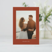 Boho Sienna Terracotta Floral Wedding Bedankkaart (Staand voorkant)