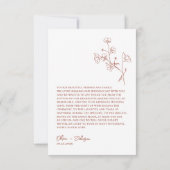 Boho Sienna Terracotta Floral Wedding Bedankkaart (Achterkant)