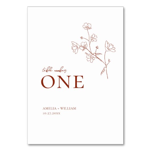 Boho Sienna Terracotta Floral Wedding Kaart (Achterkant)