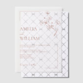Boho Sienna Terracotta Floral Wedding Vellum Uitnodigingen (Offset (Uitnodiging))