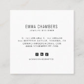 Boho sieraden designer tropische bloemen vierkante visitekaartje (Achterkant)