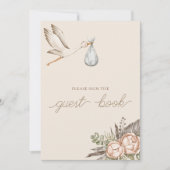 Boho Sign Guest Book Baby shower teken Kaart (Voorkant)