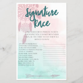 Boho Signature Baby shower Game Flyer