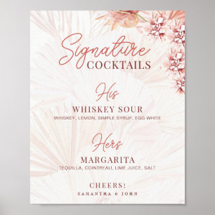 Boho Signature Cocktails Zijn Drinken bruiloft Poster