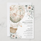 Boho Silly Goose Girl Baby Shower Kaart (Voorkant)