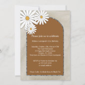Boho & Silver Arche & White Daisy Birthday Party Kaart (Achterkant)