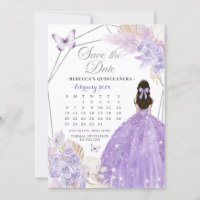 Boho Silver Lila 15 Años Sla de datum kalender op