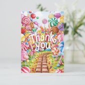 Boho Simple Candyland bedankkaart (Staand voorkant)