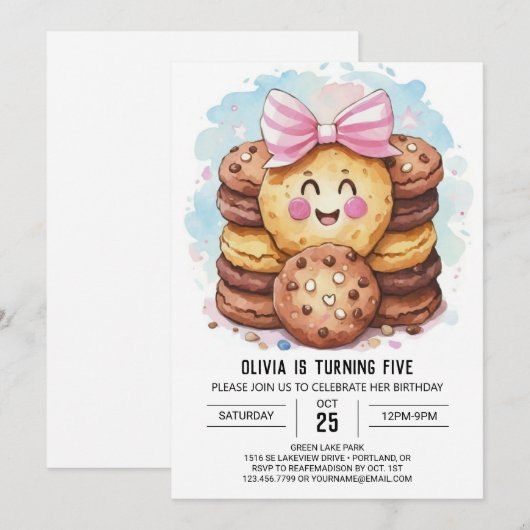 Boho Simple Candyland Cookies Verjaardag Kaart (Voorkant / Achterkant)