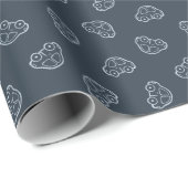 Boho Simple Cars Vehicle Modern Cute Boy Dark Blue Cadeaupapier (Rol Hoek)