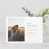Boho Simple Elegant Photo Wedding Bewaar de datum Kaart (Staand voorkant)