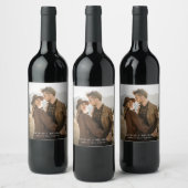 Boho Simple Minimalist Wedding Photo Wijn Etiket (Flessen)