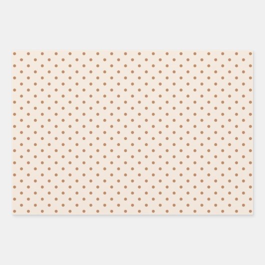 Boho Simple Modern Brown Sage Neutral Polka Dot Inpakpapier Vel (Voorkant 3)