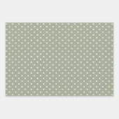 Boho Simple Modern Brown Sage Neutral Polka Dot Inpakpapier Vel (Voorkant 2)
