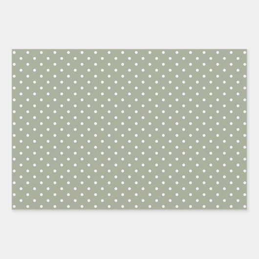 Boho Simple Modern Brown Sage Neutral Polka Dot Inpakpapier Vel (Voorkant 2)