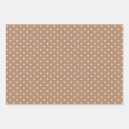 Boho Simple Modern Brown Sage Neutral Polka Dot Inpakpapier Vel