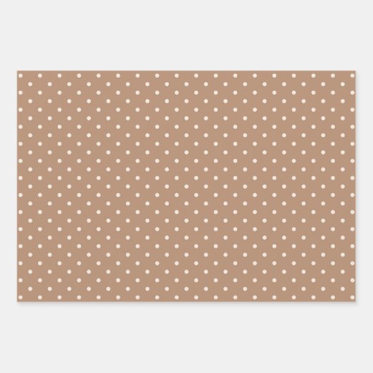 Boho Simple Modern Brown Sage Neutral Polka Dot Inpakpapier Vel (Voorkant)