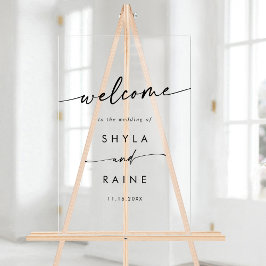 Boho Simple Modern Clear Acryl Huwelijk Welkom Acryl Bord