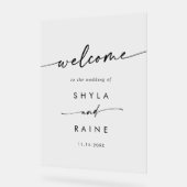Boho Simple Modern Clear Acryl Huwelijk Welkom Bord (Hoek)