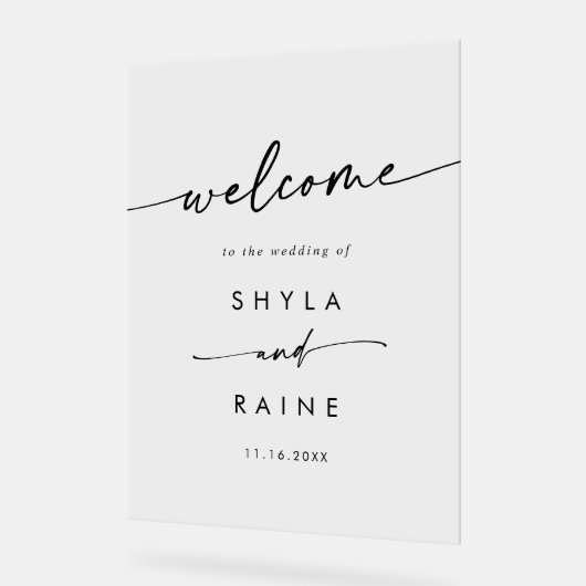 Boho Simple Modern Clear Acryl Huwelijk Welkom Bord (Hoek)