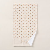 Boho Simple Modern Girly Neutral Polka Dot Beige Bad Handdoek (Handdoek)