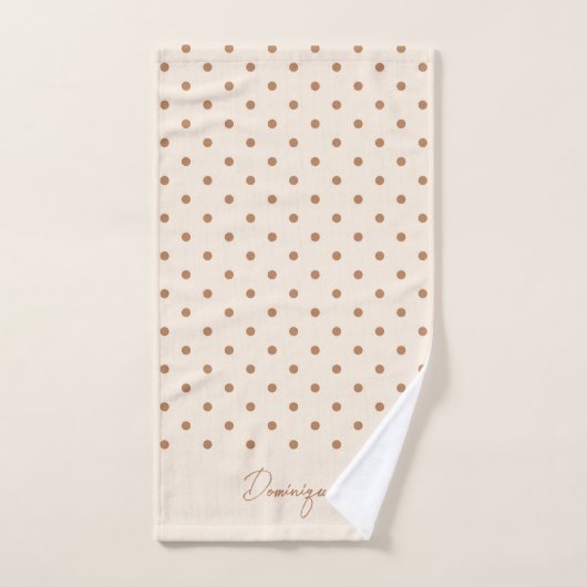 Boho Simple Modern Girly Neutral Polka Dot Beige Bad Handdoek (Handdoek)