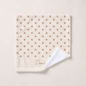 Boho Simple Modern Girly Neutral Polka Dot Beige Bad Handdoek (Wasdoekje)