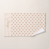 Boho Simple Modern Girly Neutral Polka Dot Beige Bad Handdoek (Handdoek)